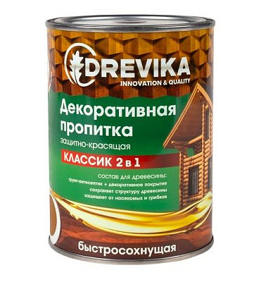 Пропитка декоративная Классик 2в1 дуб 0,75л DREVIKA 