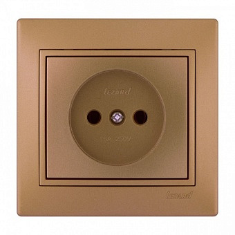 Розетка 701-1313-121 1гн керамика б/з металлик золото Мира