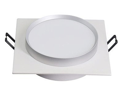 Светильник потолочный встраиваемый Feron DL506 белый+ сереброквадрат без лампы 15V 230V  GX53 51361