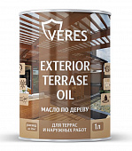 Масло VERES EXTERIOR TERRASE OIL по дереву для наружных работ белый 1л 255540
