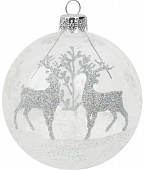 Шар "Олени зимой 2", 80 мм., в подарочной упаковке КУ-80-214008