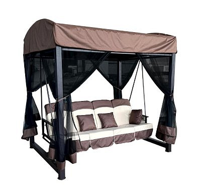 Качели-павильон "КРИСТИ" коричневый 4х местные (2кор)