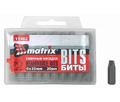 Бита SL6,0*25мм. сталь45Х MATRIX 11302