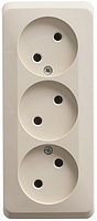 Розетка 3-ая ОП 16А б/з кремовая SchE PA16-009K