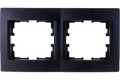 Рамка 2-местная Lezard Karina Черный бархат горизонтальная 707-4200-147