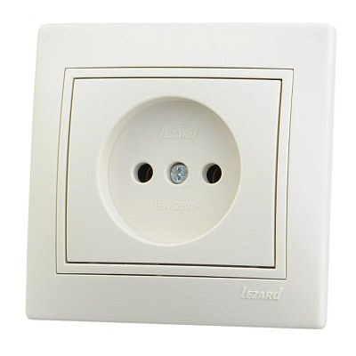 Розетка 701-0303-121 1-гн керамика б/з крем.скрем.вст.Мира