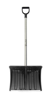 Лопата снегоуборочная пластмассовая "СНЕГОВИК" 360*380*32 черенок c алюминиевой планкой и алюминиевый черенок с V ручкой