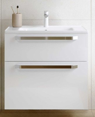 Тумба Paris 75 с умывальником Quadro 75  белый Alavann