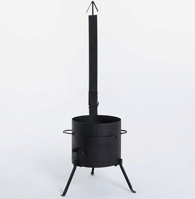 Печь под казан с трубой, дверцей, съемные ножки 10л, сталь  9049445