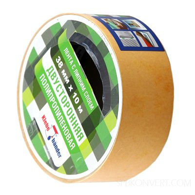 Двусторонняя лента 38мм*10м полипропиленовая Klebebander КРР310Т/48