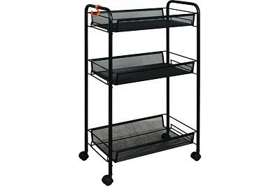 Этажерка "Ладья 2К" 3 корзины 440*250*755 на колесах черный Э 322Ч