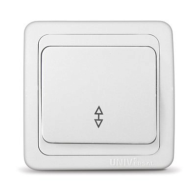 Переключатель Валери UNIVersal  проходной ,1 клавиша , белый (пластик) В0025