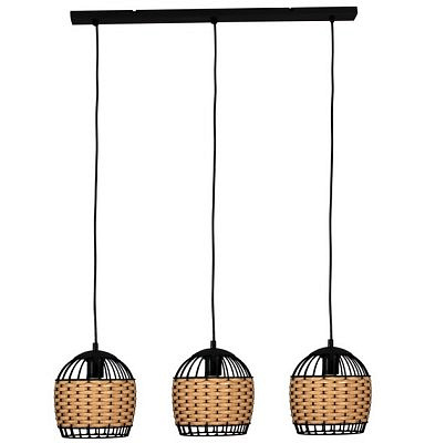 Светильник подвесной оплетенный ЭЛЕТЕХ Кантри 231 черный муар 01-3х60-170 Е27 