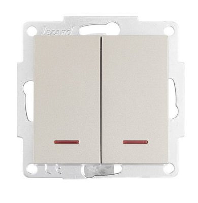 Выключатель механизм с подсветкой 2кл. титан 742-3788-112