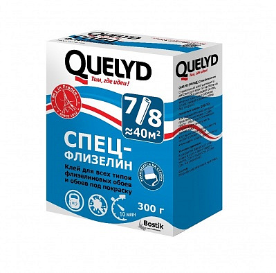 Обойный клей Quelyd СПЕЦ-ФЛИЗЕЛИН специальный клей для любых флизелиновых обоев 300 г