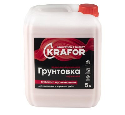 Грунтовка глубокого проникновения универсальная KRAFOR 5л