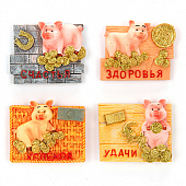 Магнит Символ года, полистоун, 7х5,5 см, 4 вида СНОУ БУМ 359-660