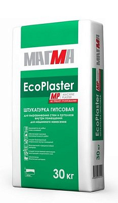 Гипсовая штукатурка Магма "EcoPlaster MP" Белая для машинного нанесения (30кг) 