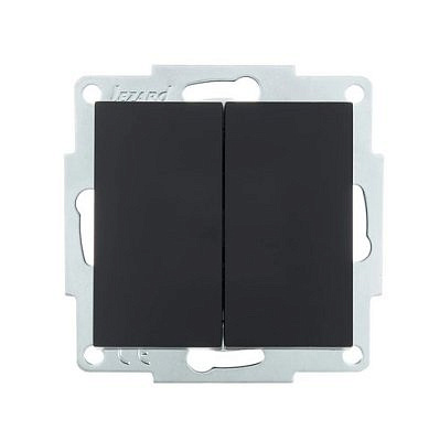 Выключатель механизм 2 клавишы черный бархат 4288-101