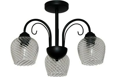 Светильник потолочный ЭЛЕТЕХ Берта 131 черный муар (Плафон 8270)  01-3х60-158 Е27 