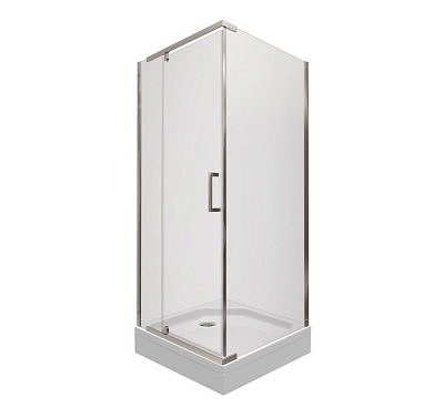 Душевое ограждение Triton "Терра хром 90*90"низкий, квадратный поддон 3 места+сифон D90мм