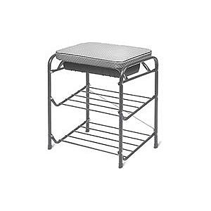 Банкетка разборная 2 полки мягкое сиденье (44*33*51,6) серебро,ящик