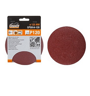 Шлифлист 125мм Р120 круг 5 штук Gepard