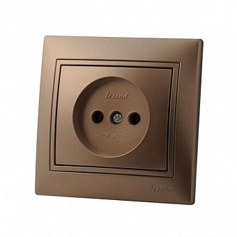 Розетка 701-3131-121 1-гн керамика б/з свет. коричн. перламутр