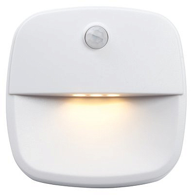 Светильник с датчиком движения и освещенности 1220 FN 3LED 0.5W(3xAAA в комплект не входят) 3м, IP20. квадрат белый