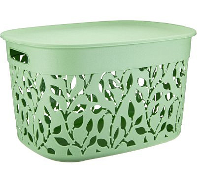 Коробка Флора 25л с крышкой мята