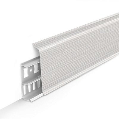 Плинтус напольный Ideal Деконика Ясень бьянко (85 мм)