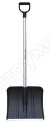 Лопата снег. пластмассовая "СНЕГОВИК"(360*380*32 чер.) c алюм план В СБОРЕ