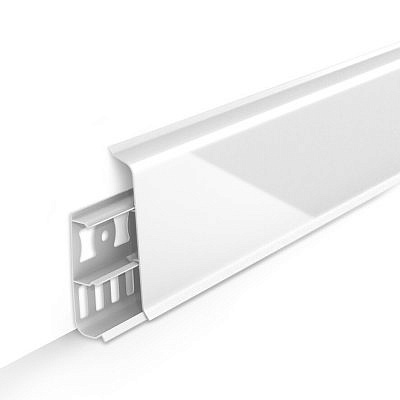 Плинтус напольный Ideal Деконика Белый (85 мм)/глянцевый