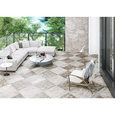 Керамогранит Киров Магма темно-серый глазурованный граниль 60х60 GSR0122