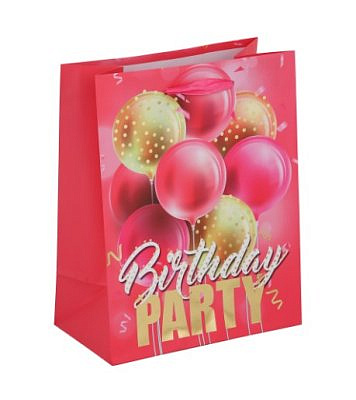 Пакет подарочный, с фольгированным слоем, 18x23x10см, 4 дизайна, С Днем Рождения LADECOR  507-222
