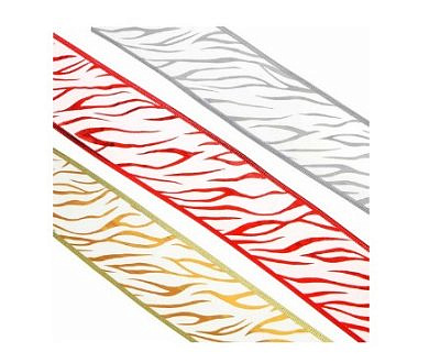 Лента для упаковки подарка и декора, с каркасной нитью, 6,3x270 см, полиэстер, 3 цвета  369-615