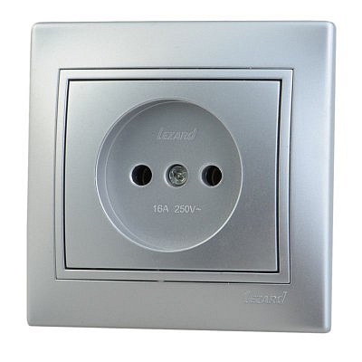 Розетка 701-1010-121 1 гн керамика б/з металлик серый Мира