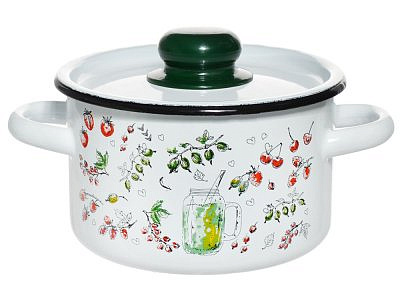 Кастрюля эмалированная цилиндр Compote 2,9л TM Appetite 1С16С/1