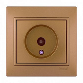 Розетка 701-1313-129 ТВ-проходная метал.зол.вст. Мира