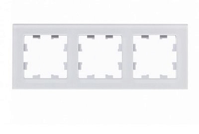 Рамка Nature рамка СУ 3 местная  матовое стекло белый ATN330103
