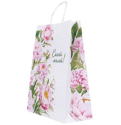 Пакет бумажный, дизайн Самой милой 26х11х32см 