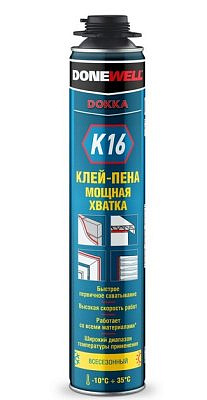 Клей-пена монтажная DONEWELL DOKKA K16 1000мл всесезонная "мощная хватка" 258321