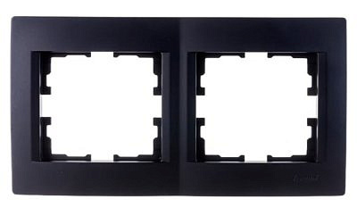 Рамка 2-местная Lezard Karina LIFE Черный бархат горизонтальная 707-4200-147