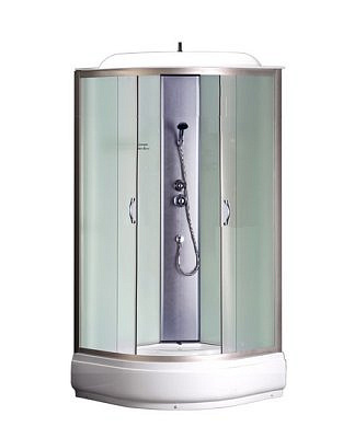 Душевая кабина CS-6610-25F 100*100*215  средний поддон 25 см., мат стекло 