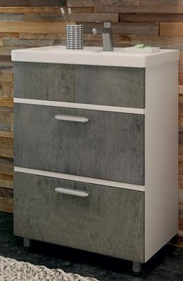 Тумба OLIVER 60 кора дуба с раковиной Фостер 60 EVA GOLD