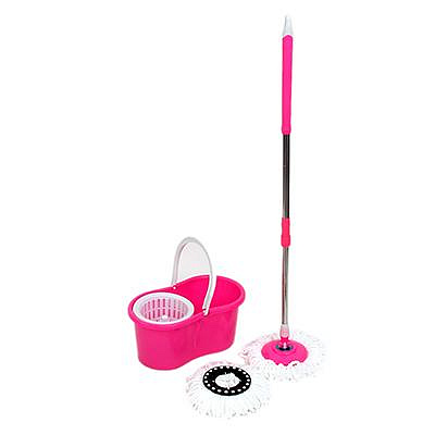 Набор МОП: ведро 9л, швабра, дополнительная насадка, принцип отжима "Юла", пластик