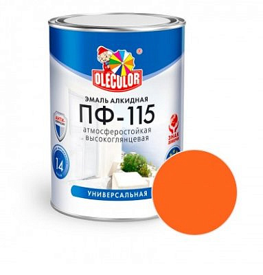 Эмаль ПФ-115 OLECOLOR Оранжевая 2,7кг