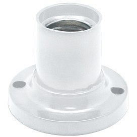 Патрон Е27 накладной прямой белый Ecola