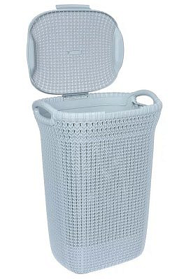 Корзина для белья  KNIT 57 л голубая