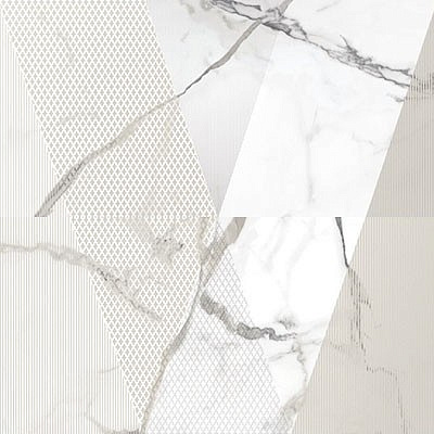 Узорчатый белый/Arabescato Bianco  панно (из 2-х шт.) 63*63
